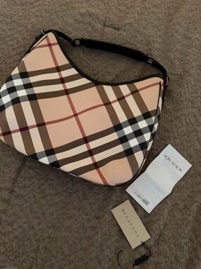 Burberry Check Hobo Bag